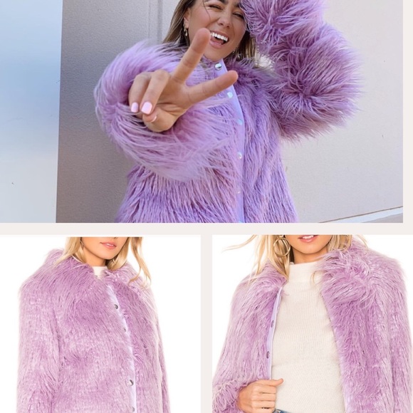 Purple faux fur jacket 💜 - Picture 1 of 4